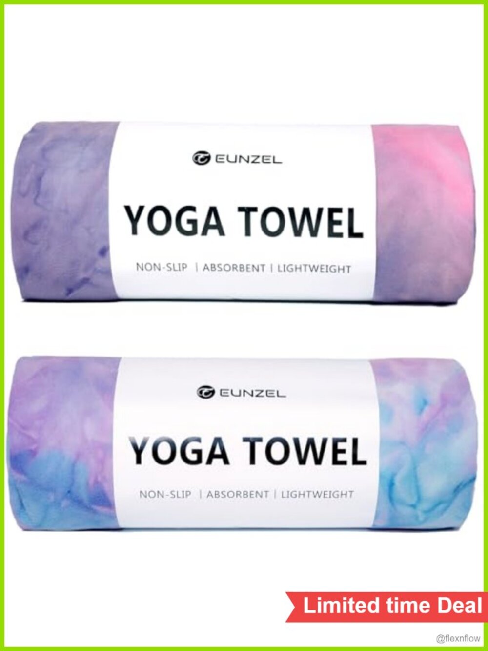 2 Pack Hot Yoga Towel Non-Slip Microfiber Sweat Absorbent 72" x 26.5" for Yoga